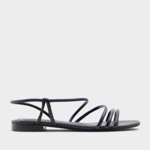 Black Strappy Flat Sandal